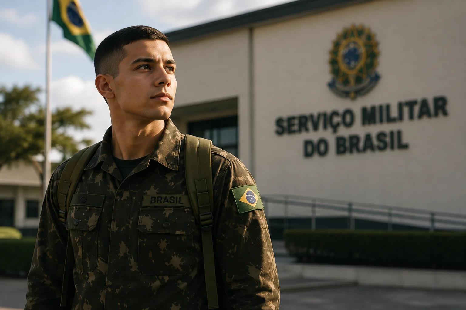 Jovem em contexto de alistamento militar